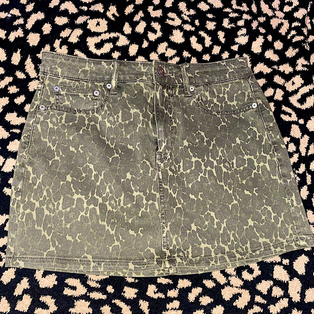 Leopard denim skirt AE